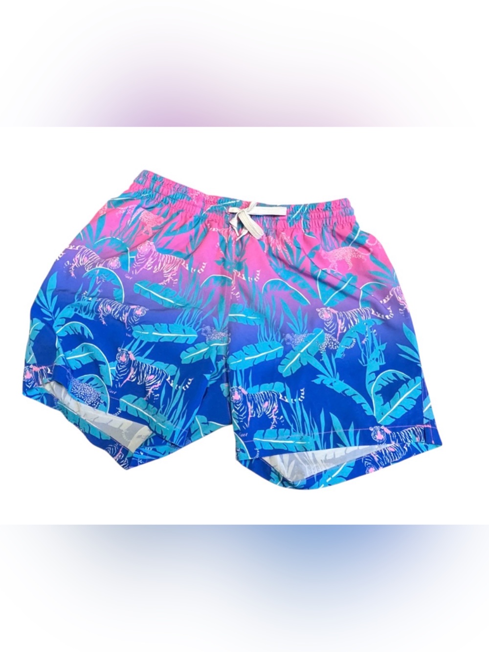 NWOT Chubbies Men’s Blue/Pink Jungle Swim Trunk The Hydrofoils 5.5” Shorts